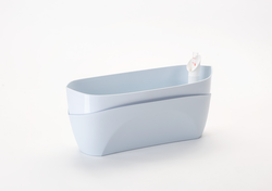 Plastia Samozavlažovací truhlík Doppio šedomodrá 37,6 cm 15,5 cm